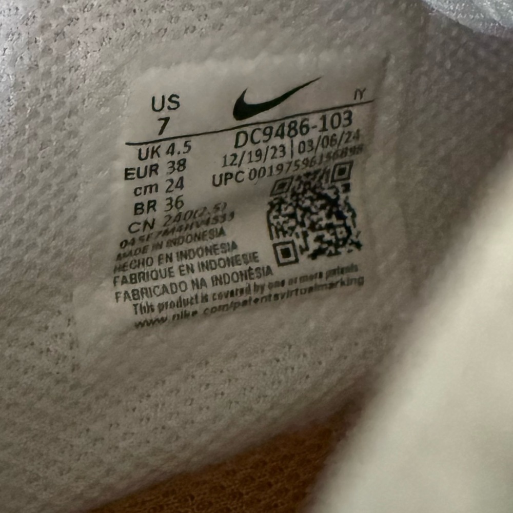Nike Air Force 1 White and Flax Sneakers - Picture 9 of 9